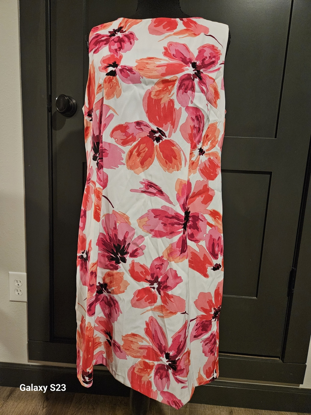 Alyx Floral Midi Dress in White, Pink & Coral